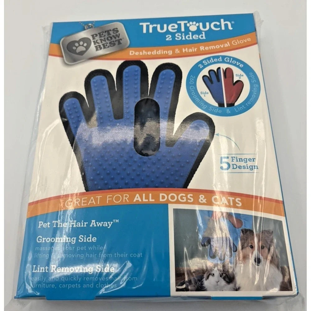 True Touch 2 Sided Deshedding & Hair Removal Glove New
